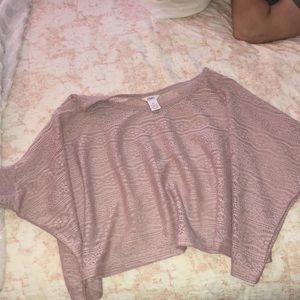Short sleeve knitted poncho shirt